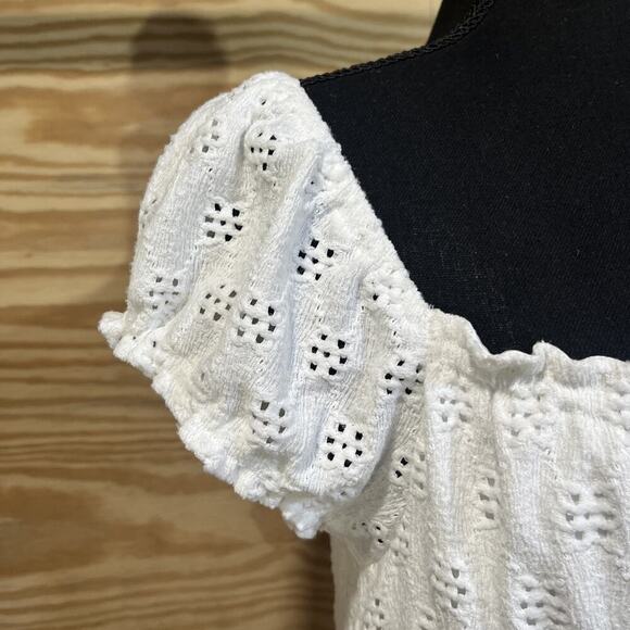 Aeropostale Milkmaid Babydoll Y2K Mini Dress White Size L Coquette Feminine - Picture 7 of 11